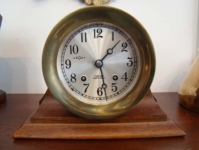 A fine Chelsea Ships Bell Clock with 4 1/2" dial made in 1977